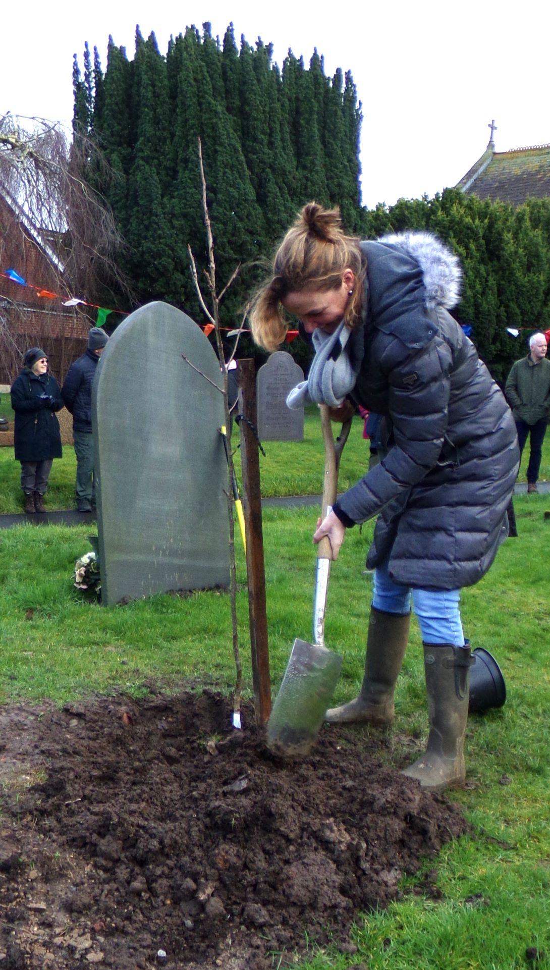 Jayne Dolman planting the rowan